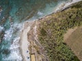 Promontory, coast, cliff, cliff overlooking the sea, Ricadi, Cape Vaticano, Calabria. Aerial view Royalty Free Stock Photo