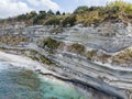 Promontory, coast, cliff, cliff overlooking the sea, Ricadi, Cape Vaticano, Calabria. Aerial view Royalty Free Stock Photo