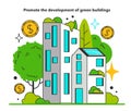 Promote the development of green buildings for energy efficiency