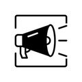 Black solid icon for Promote, bullhorn and message