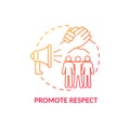 Promote respect concept icon