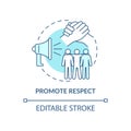 Promote respect concept icon