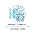 Promote tolerance concept icon