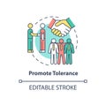 Promote tolerance concept icon