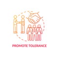 Promote tolerance concept icon