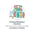 Promote workplace diversity concept icon