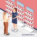 Promoters Isometric Background Royalty Free Stock Photo