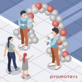 Promoters Isometric Illustration Royalty Free Stock Photo