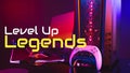 Promoting gaming prowess, a vibrant gaming setup with neon lights exudes excitement and high energy