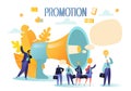Concept of advertisement, marketing, promotion. Loudspeaker talking to the crowd. Royalty Free Stock Photo