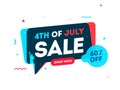 Promotion or advertising poster design for 4th of July Independence Day sale concept with 60% discount Royalty Free Stock Photo