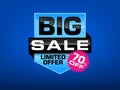 Promotion banner design, discount deal offer, marketing sales illustration with text Big Sale