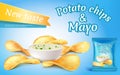 potato chips and mayo in bowl.