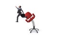 Promotion concept with businessman ejected from chair Royalty Free Stock Photo