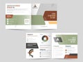 Promotion Cover Page or Bi-Fold Brochure Layout in Front and Back View Royalty Free Stock Photo