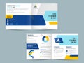 Promotion Cover Page or Bi-Fold Brochure Layout in Front and Back View for Business