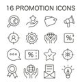 Promotion icons set. Flat vector illustration