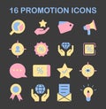 Promotion icons set. Flat vector illustration