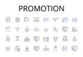 Promotion line icons collection. Advertisement, Marketing, Publicity, Exposure, Advancement, Propagation, Advocacy