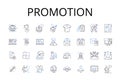 Promotion line icons collection. Advertisement, Marketing, Publicity, Exposure, Advancement, Propagation, Advocacy