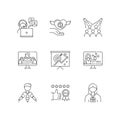 Promotion pixel perfect linear icons set Royalty Free Stock Photo