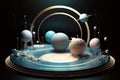 promotion showcase splay product science astronomy planets 3d platform Podium