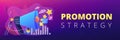 Promotion strategy concept banner header. Royalty Free Stock Photo