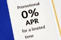 Promotional 0% APR offer Royalty Free Stock Photo