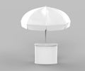 Promotional Aluminum Sun Pop Up parasol Umbrella For Advertising. 3d rending illustration.