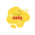 Promotional banner in memphis style with text autumn sale, fall advertising template. Stock vector Royalty Free Stock Photo