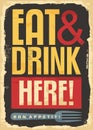 Promotional banner for restaurant or cafe bar