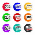 Promotional Colorful Sale Stickers Collection. Torn Paper. Royalty Free Stock Photo