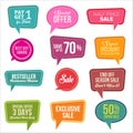 Promotional Colorful Web Sale Stickers Collection.