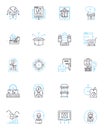 Promotional Offers linear icons set. Discounts, Coupons, Sales, Deals, Promotions, Specials, Bargains line vector and