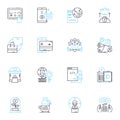 Promotional Offers linear icons set. Discounts, Coupons, Sales, Deals, Promotions, Specials, Bargains line vector and