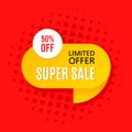 Promotional sale banner template design, vector illustration