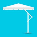 Promotional Square Advertising Outdoor Garden or Beach White Blank Umbrella Parasol. Mock Up, Vector Template Royalty Free Stock Photo