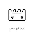 Prompt box icon. Trendy modern flat linear vector Prompt box icon on white background from thin line Cinema collection