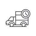 Prompt delivery black icon concept. Prompt delivery flat vector symbol, sign, illustration.