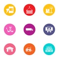 Prompt delivery icons set, flat style Royalty Free Stock Photo