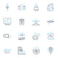 Prompt Delivery linear icons set. Expedited, Express, Swift, Rapid, Quick, Speedy, Fast line vector and concept signs