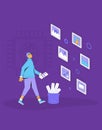 Prompt engineering image generator. Artificial general intelligence. Vector illustration