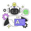 Prompt-engineering to a artificial neuron network. Artificial intelligence Royalty Free Stock Photo