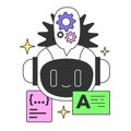 Prompt-engineering to a artificial neuron network. Artificial intelligence Royalty Free Stock Photo