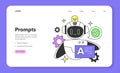 Prompt-engineering to a artificial neuron network web banner or landing Royalty Free Stock Photo