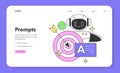 Prompt-engineering to a artificial neuron network web banner or landing Royalty Free Stock Photo
