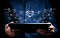 Prompt text, AI texting prompt on keyboard with smart Artificial Intelligence. Prompt text with AI, Immediate prompt