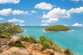 Promthep cape viewpoint at blue sky in Phuket,Thailand Royalty Free Stock Photo