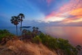 Promthep Cape viewpoint at sunset with Andaman sea in Phuket Island, tourist attraction in Thailand in travel trip and holidays Royalty Free Stock Photo