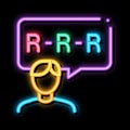 Pronunciation neon glow icon illustration